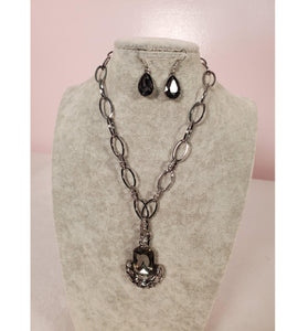 Black silver necklace