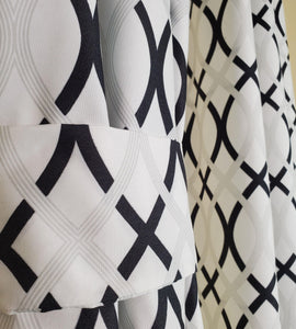 Geometric Black & White Curtains From Queen Set