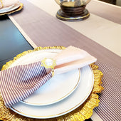 Beige & Brown stripe Dinning table Set