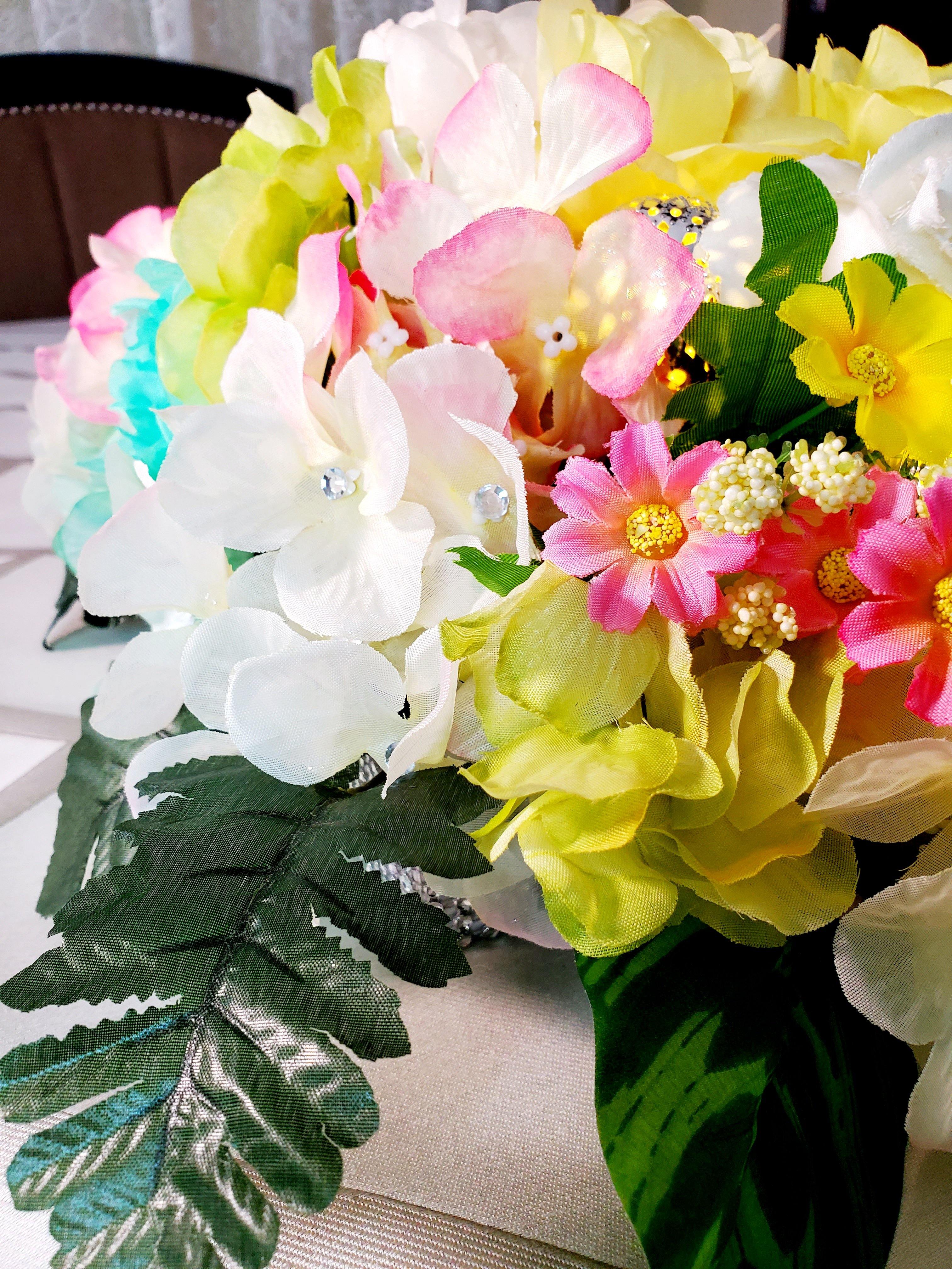 Decorative Cotton Ball String Lights Flower arrangement - Samarlie