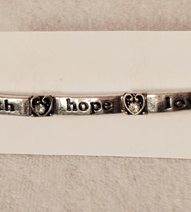 Silver Love Faith & Hope  Bracelet