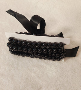 Multilayered Black Pearl Bracelet