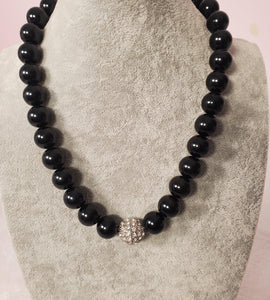 Large Black Pearl Necklace