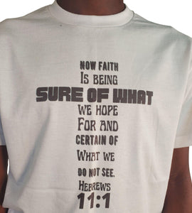 White Hebrews 11:1 Scripture T-Shirt