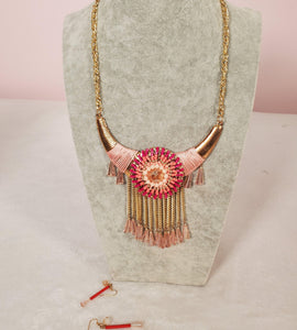Pink abstract necklace