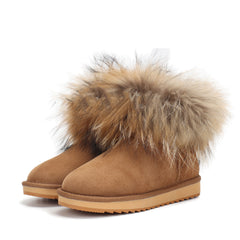 Genuine leather women's snow boots