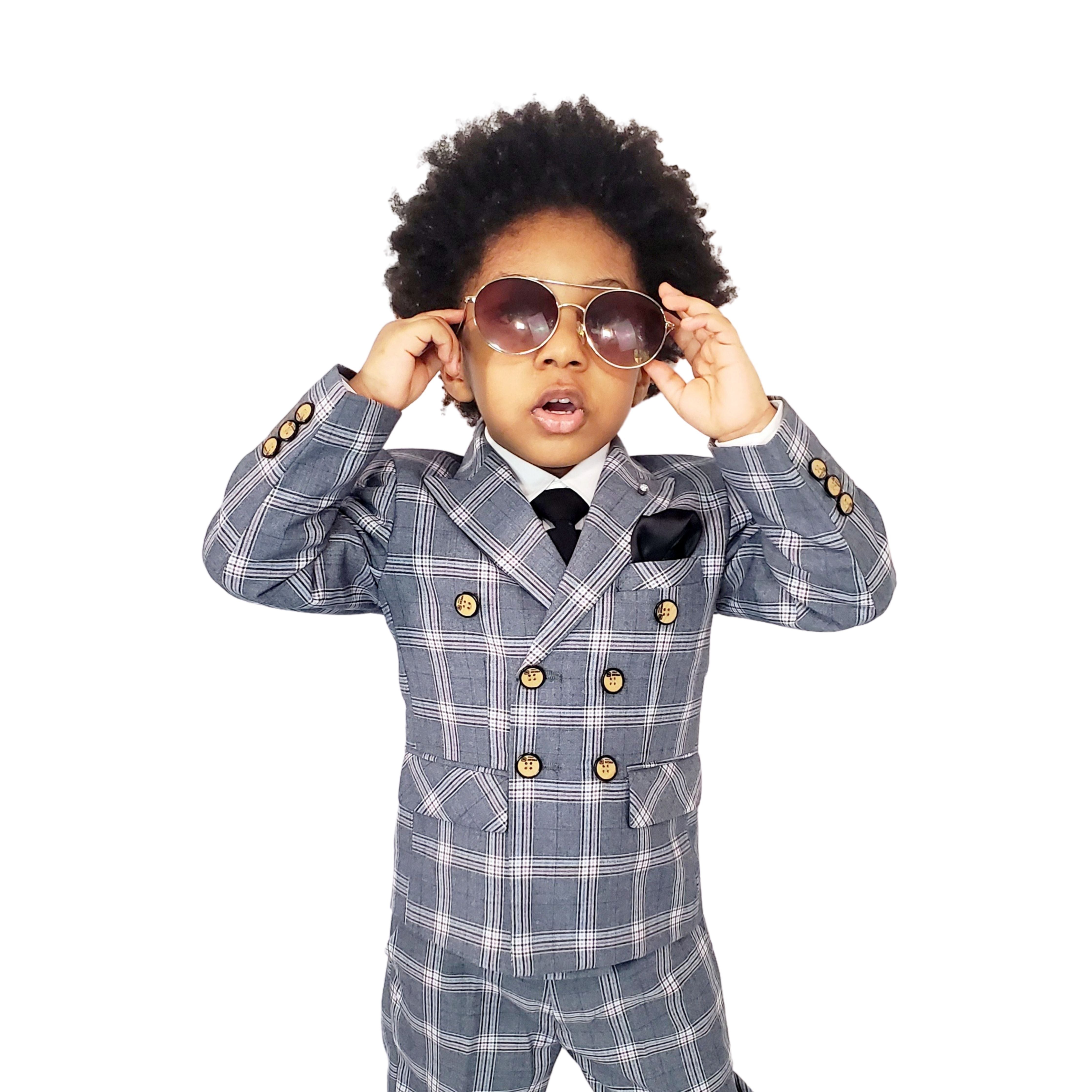 Luxury Slim Fit Double-Breasted Boy's Suit